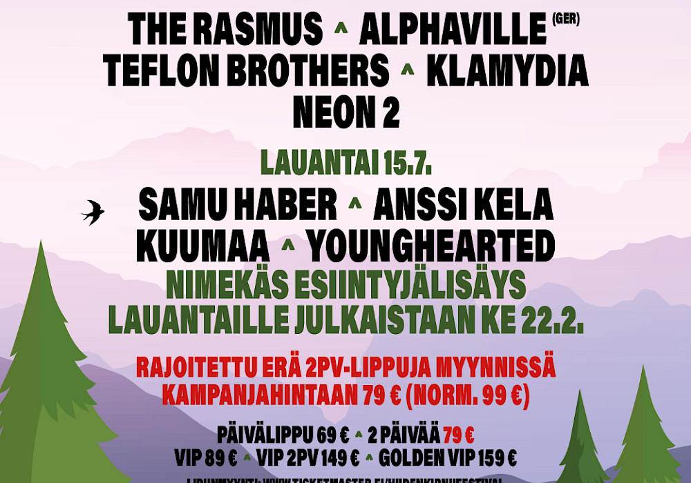 Hiidenkirnu Festivalit juhlitaan Nummelan pesäpallostadionilla pe-la 14.-15.7.2023!