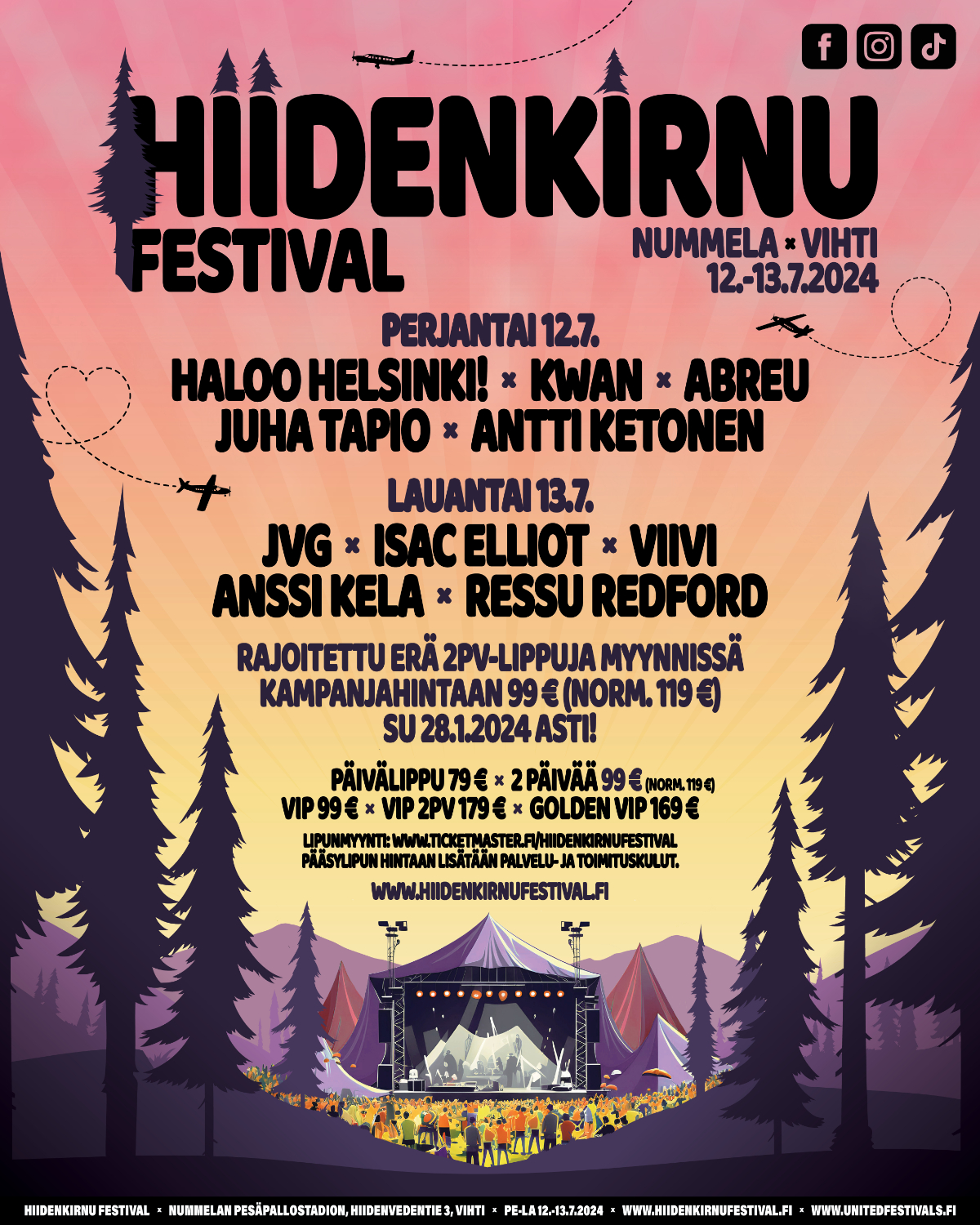 Hiidenkirnu Festival juhlitaan Nummelan pesäpallostadionilla heinäkuussa 2024!