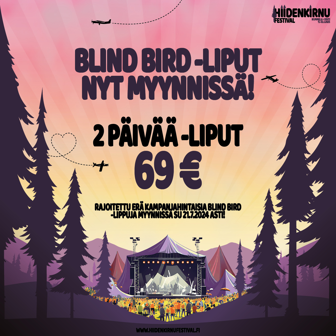 Huippuedulliset BLIND BIRD -liput Hiidenkirnu Festival 2025 -tapahtumaan on avattu myyntiin!