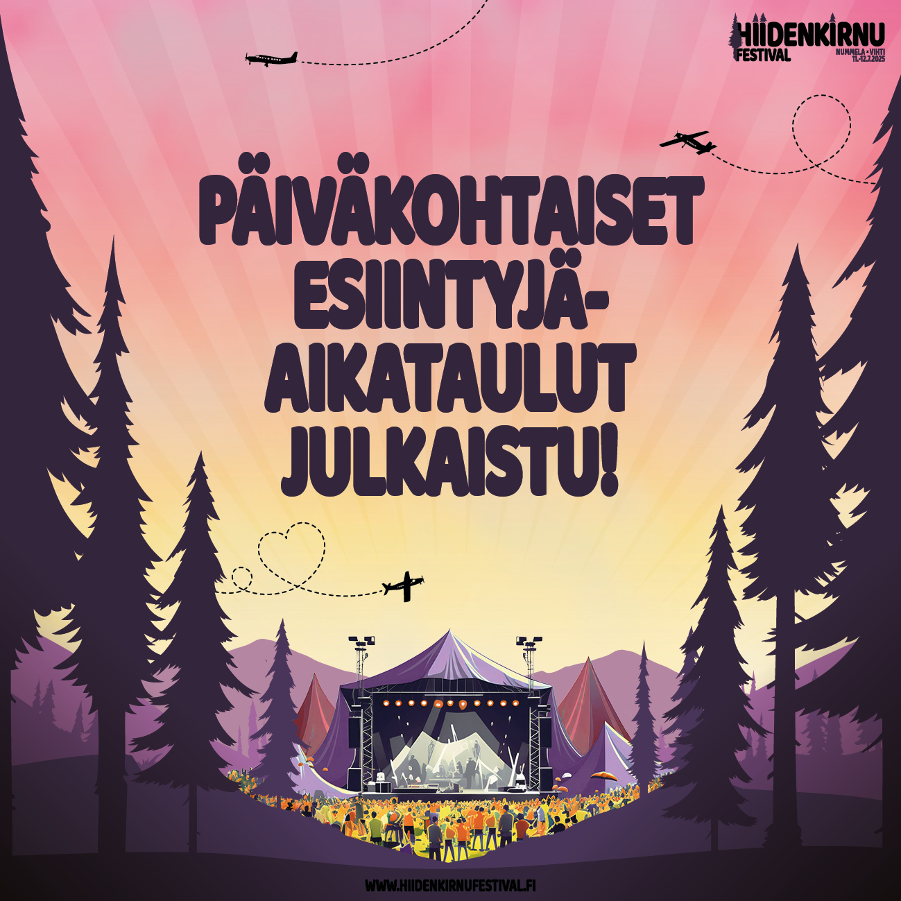 Päiväkohtaiset esiintyjäaikataulut on julkaistu!