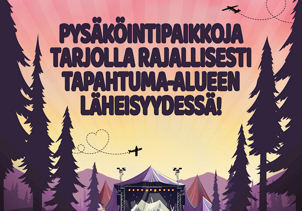 Pysäköintipaikkoja tarjolla rajallisesti tapahtuma-alueen läheisyydessä.