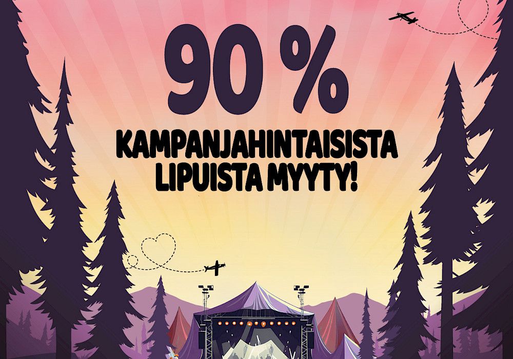 Jo 90% kampanjahintaisista kahden päivän lipuista on myyty!